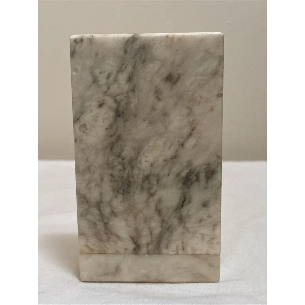 Vintage Marble Round Ball Bookend Handmade in Italy Mid Century Modern